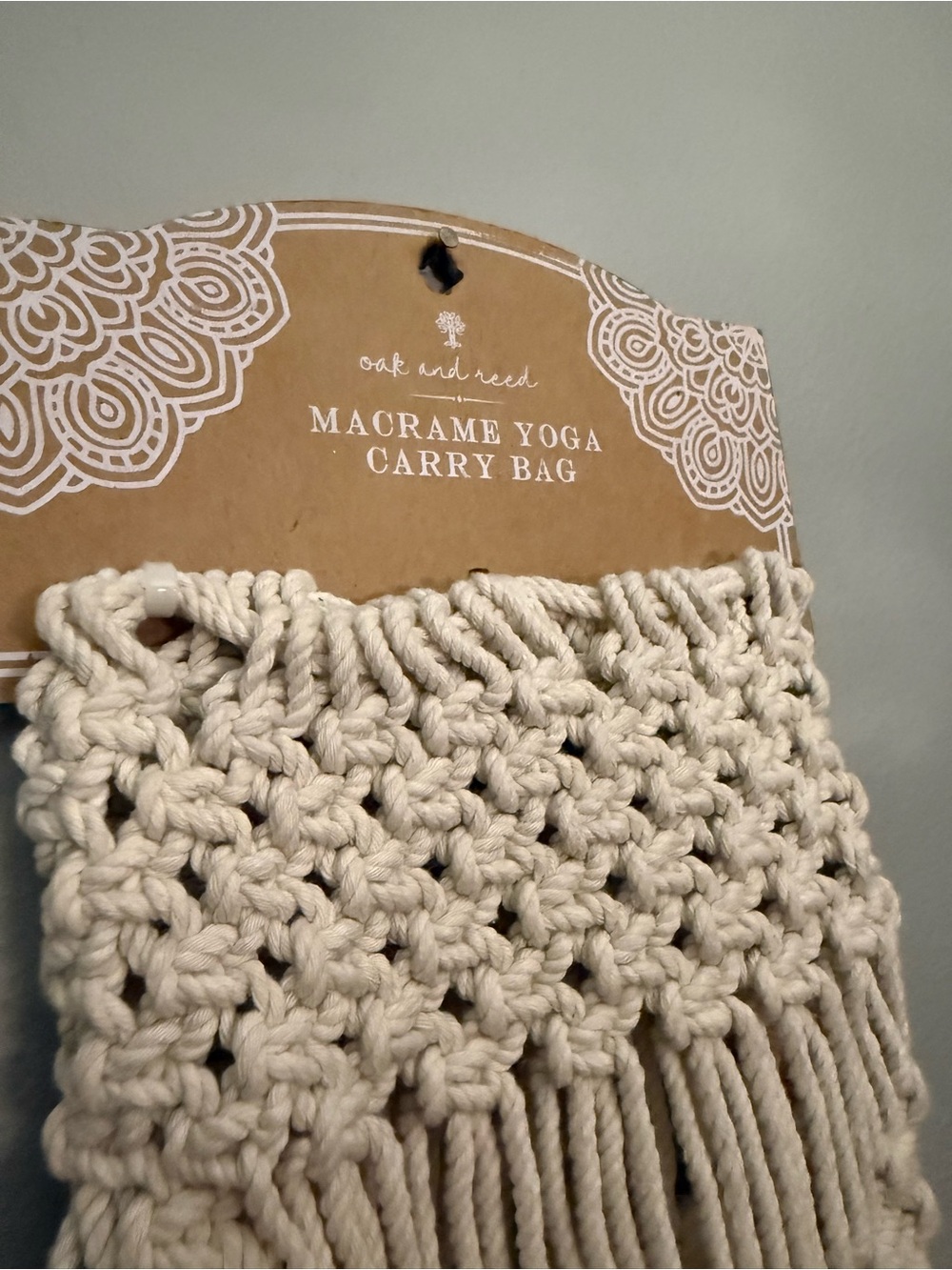Oak and Reed Macrame Yoga Carry Bag - Cream